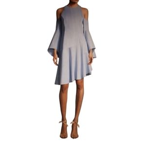 Scripted Cold Shoulder Bell Sleeve Dress NWT